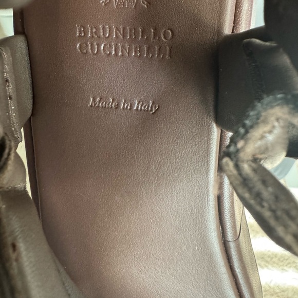 Brunello Cucinelli Espresso Leather Sandals - Picture 4 of 7